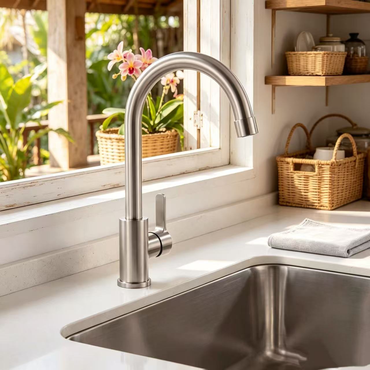 High-Spout Cold-Only Kitchen Faucet
