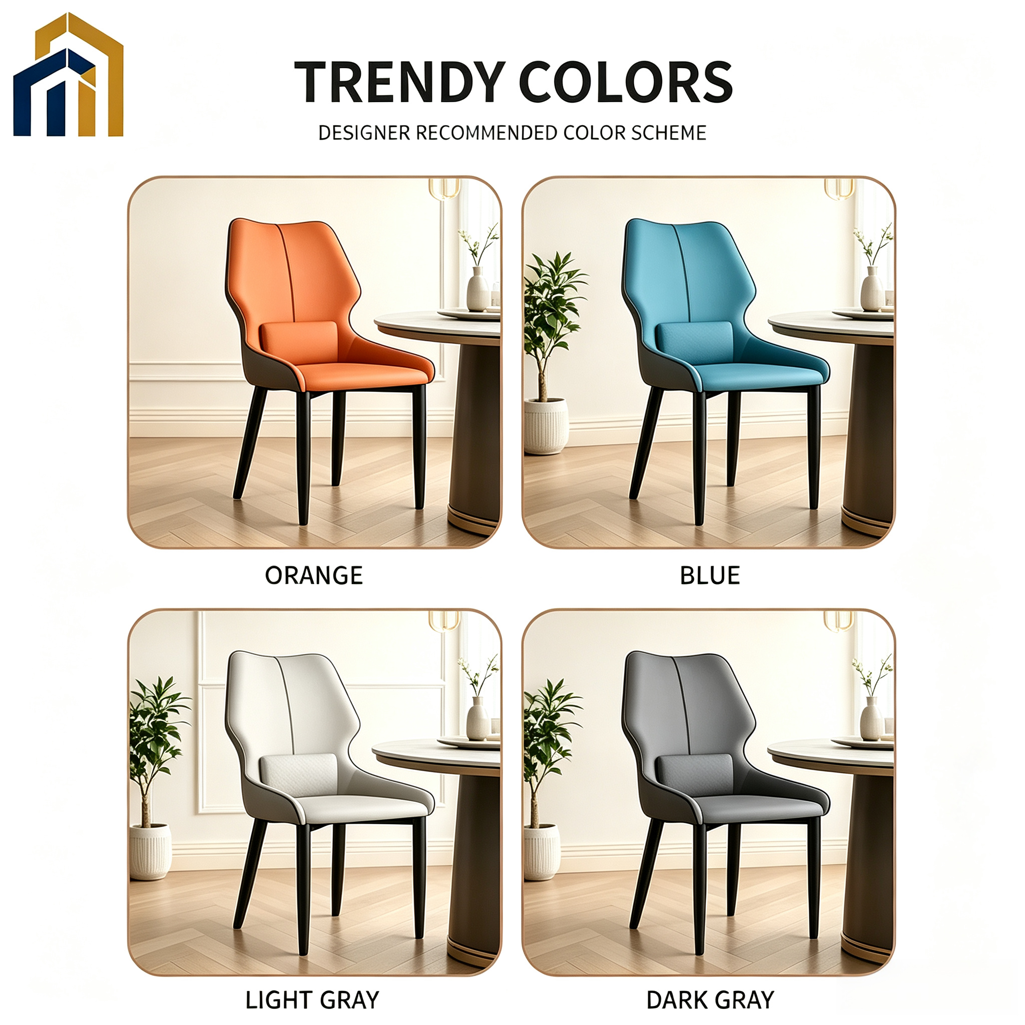 Modern Cat‑Scratch‑Resistant PU Leather Dining Chair