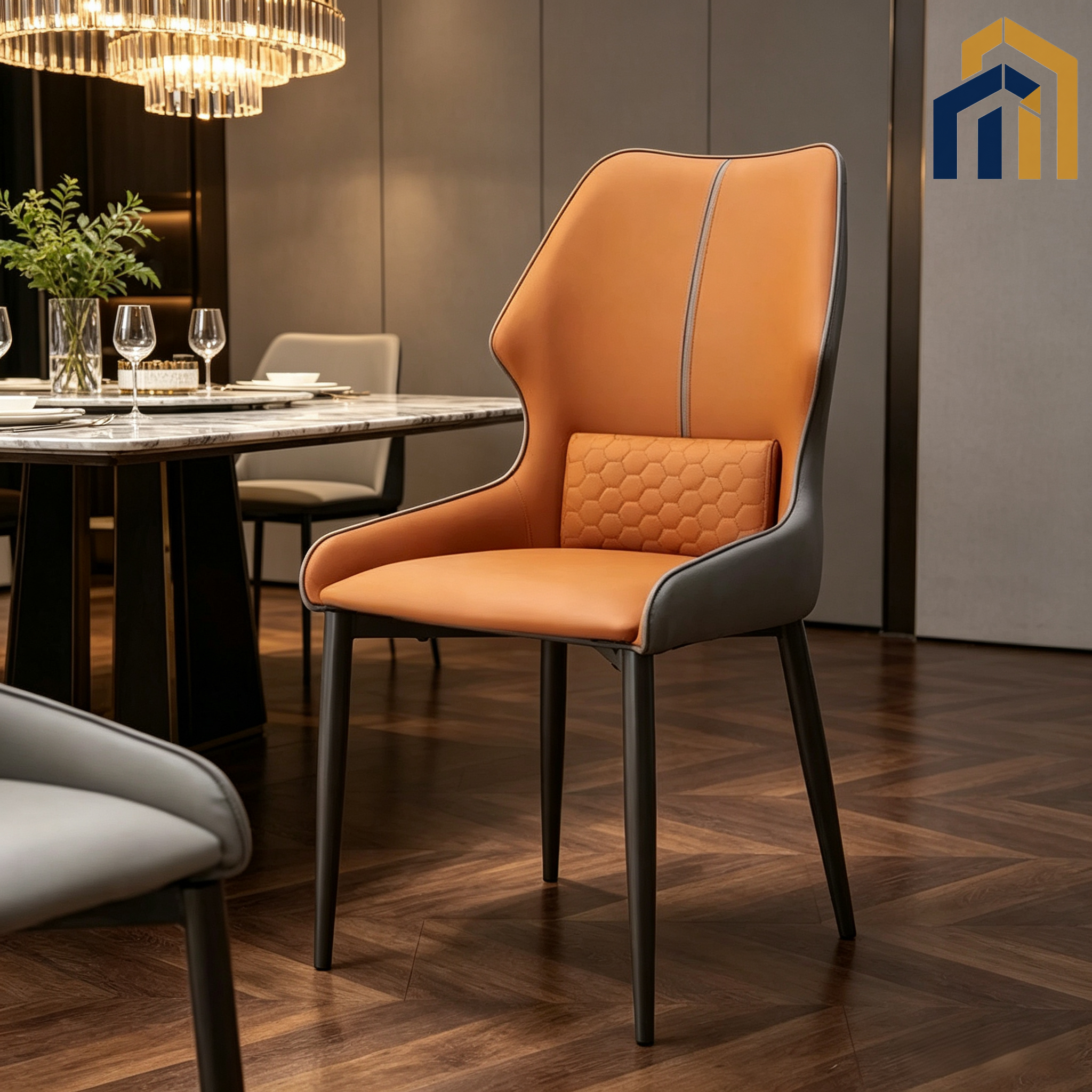 Modern Cat‑Scratch‑Resistant PU Leather Dining Chair