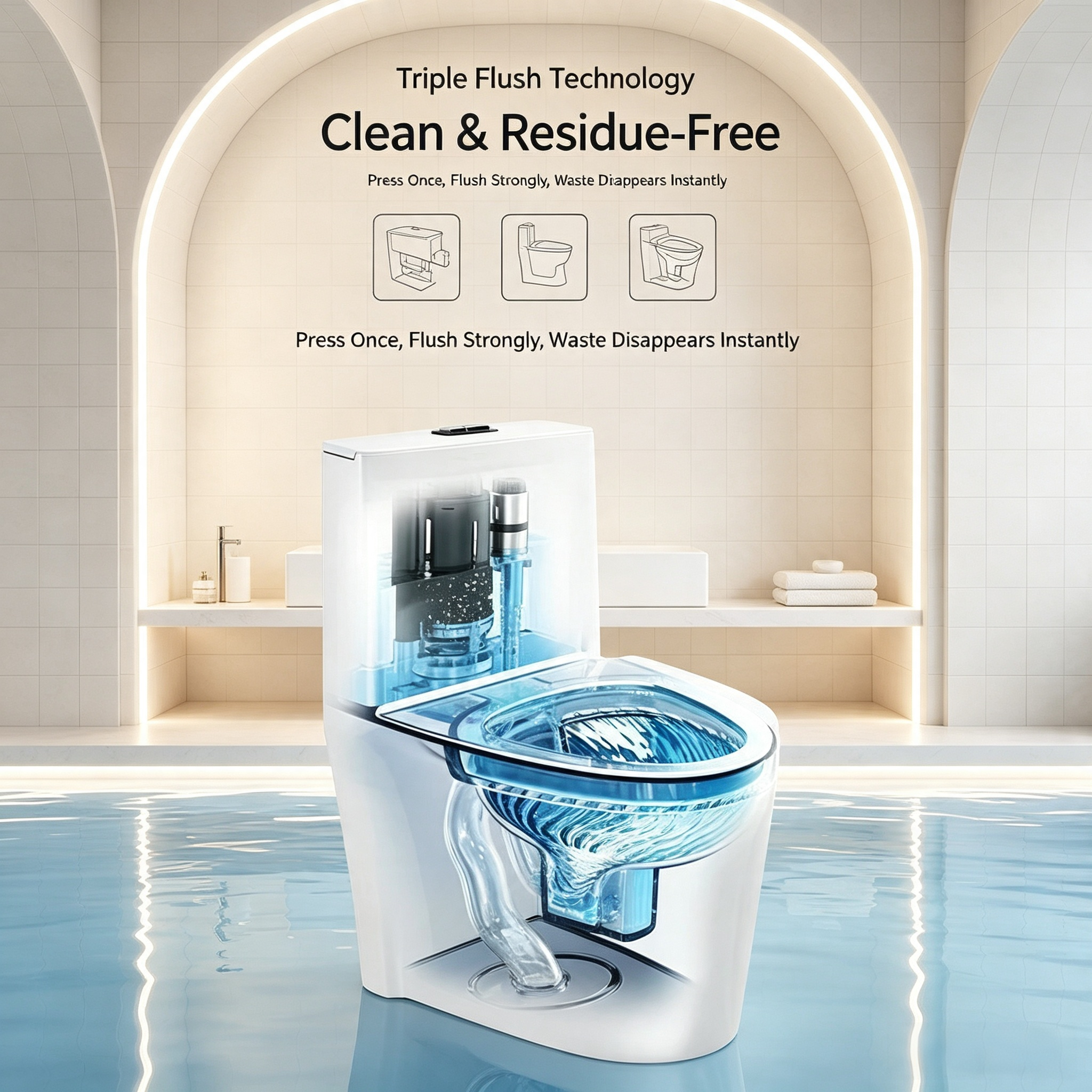 Integrated ceramic toilet