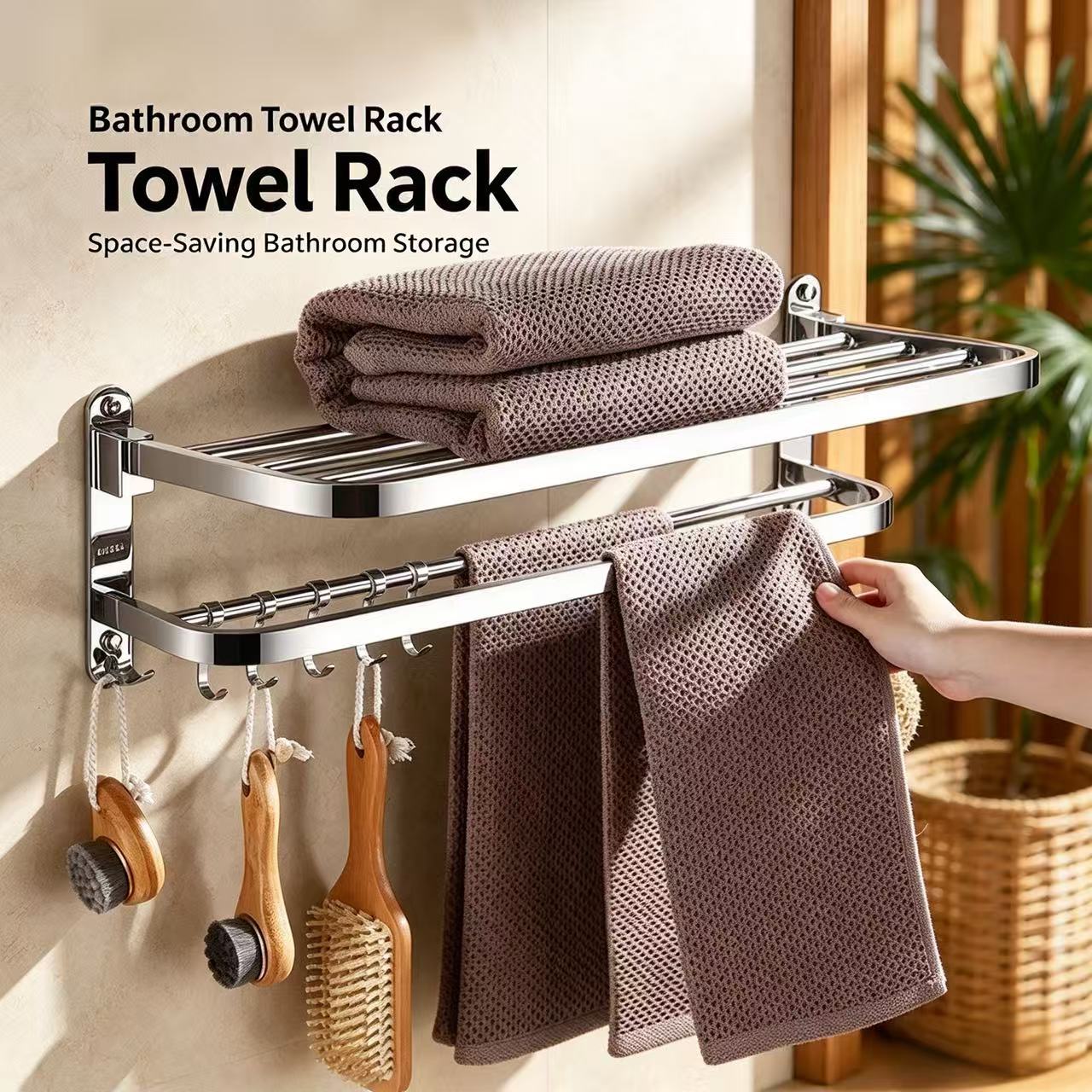 Foldable Bathroom Towel Rack