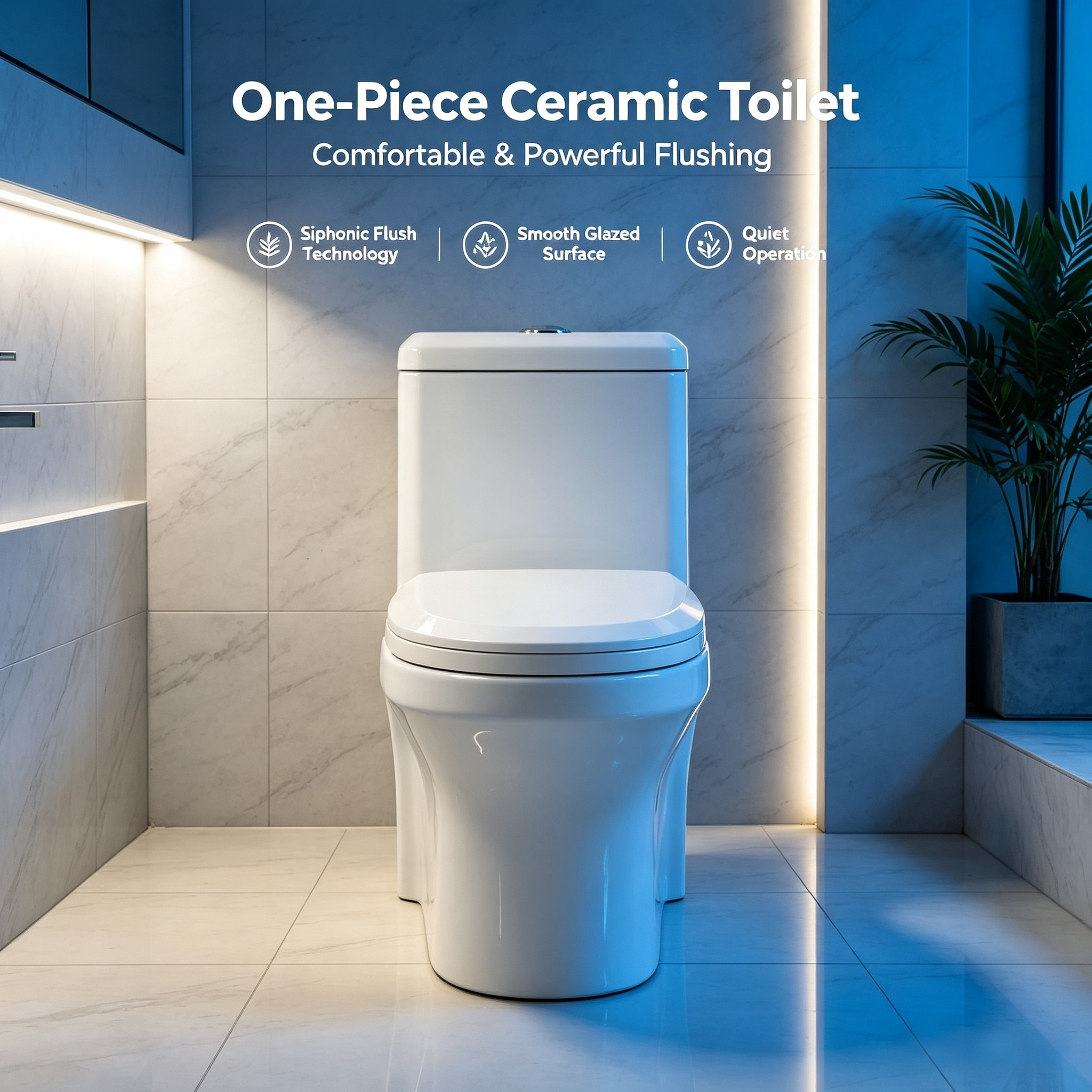 Integrated ceramic toilet