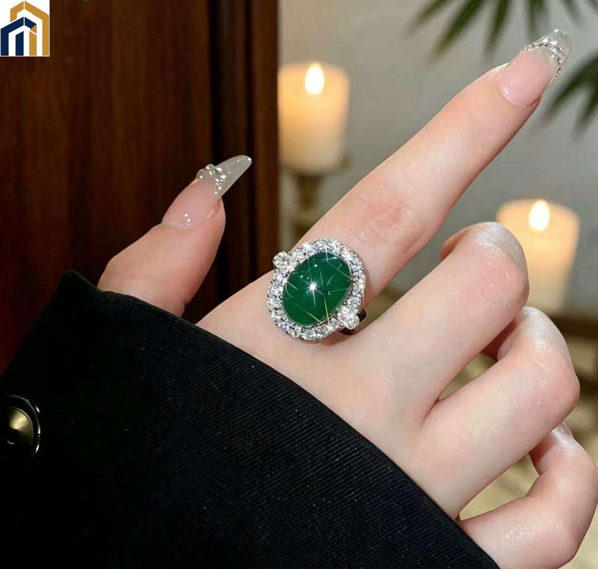 【Special Offer Product】Oval Green Ring