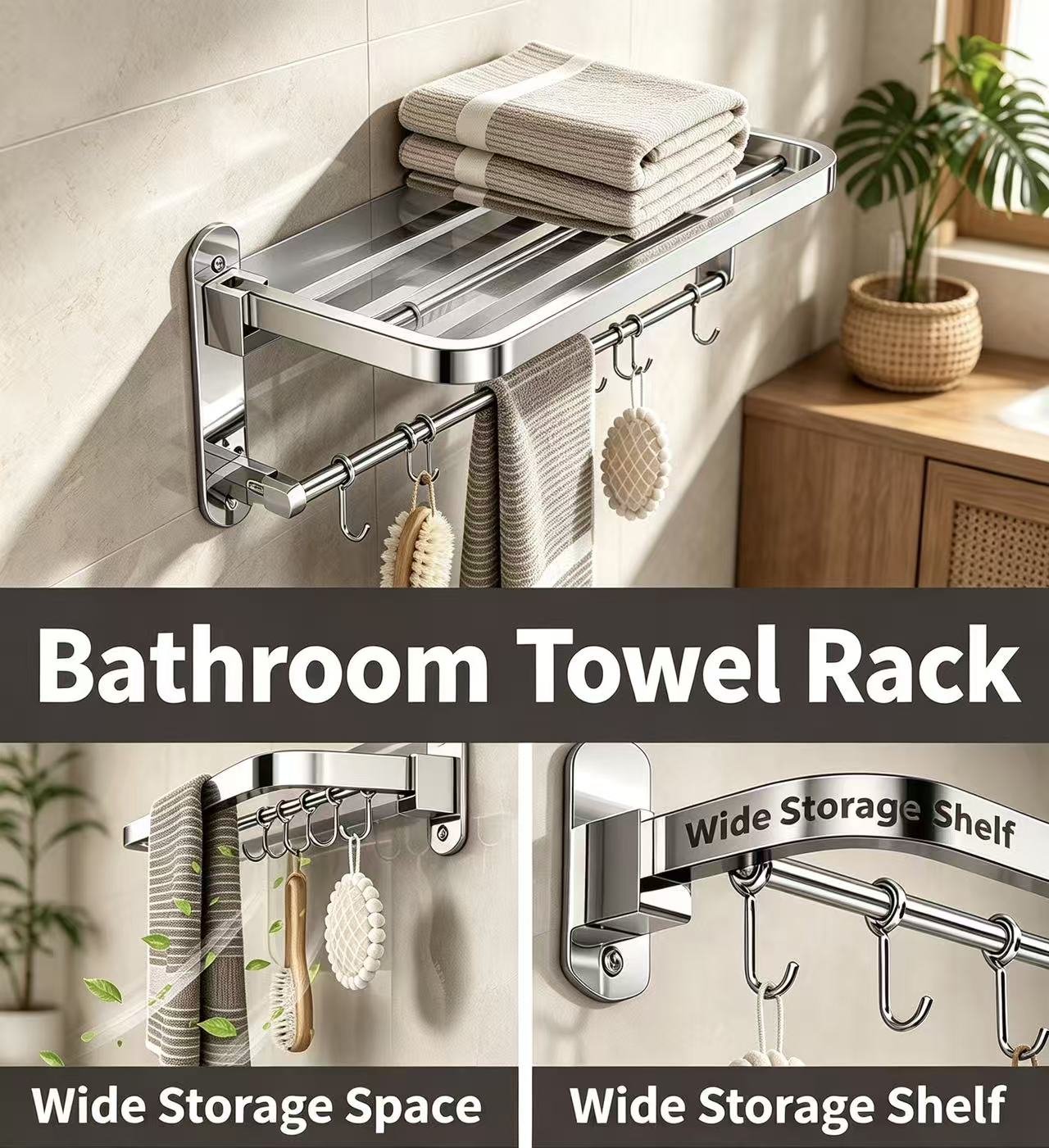 Foldable Bathroom Towel Rack