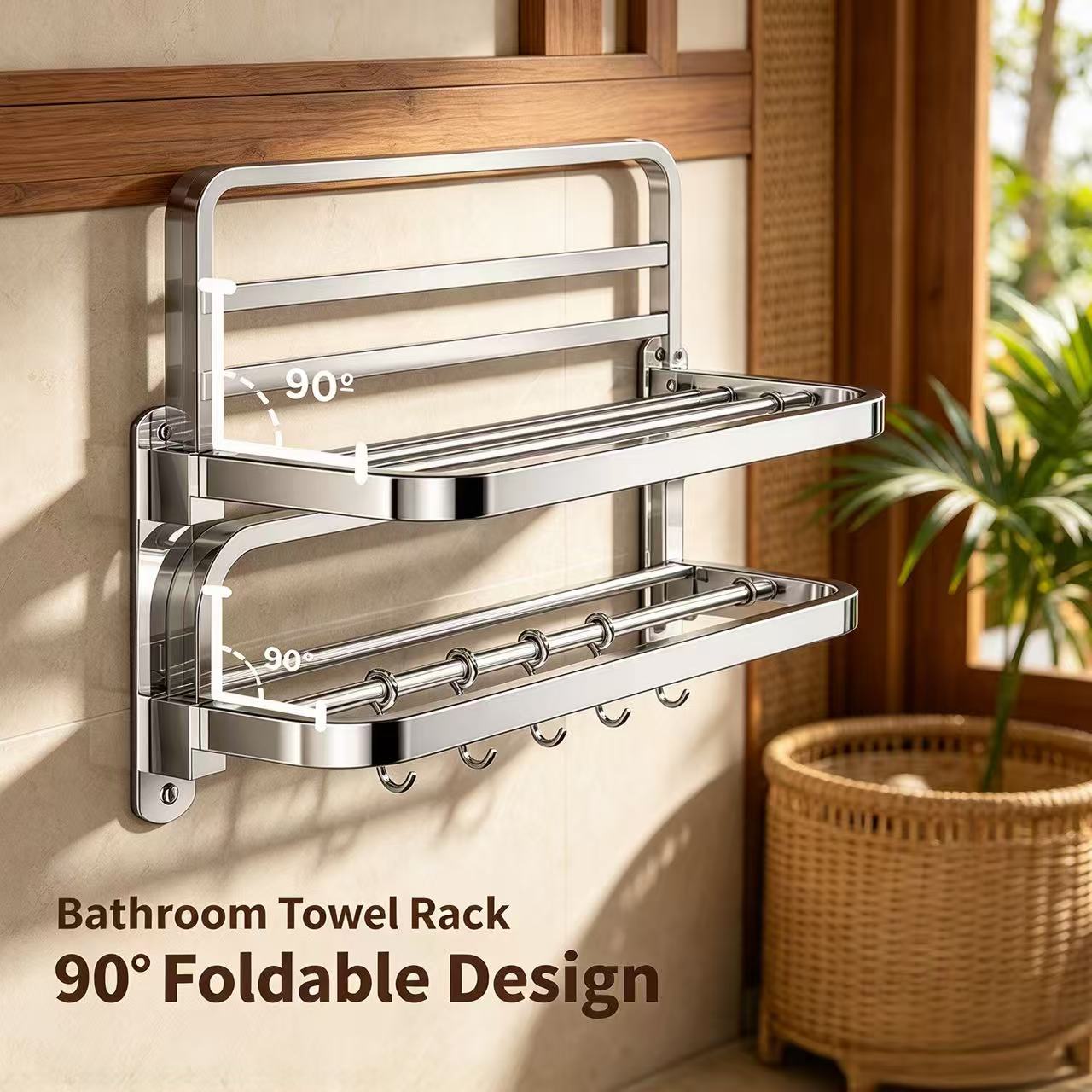 Foldable Bathroom Towel Rack