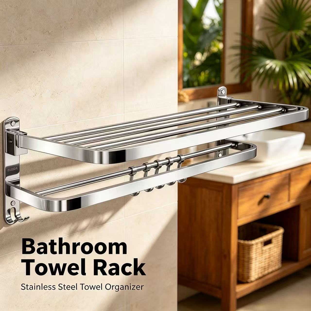 Foldable Bathroom Towel Rack