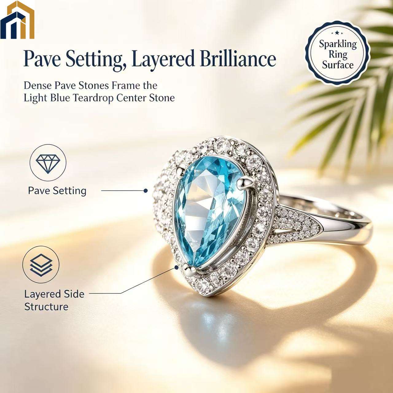 【Special Offer Product】Blue Pear Cut Zircon Ring