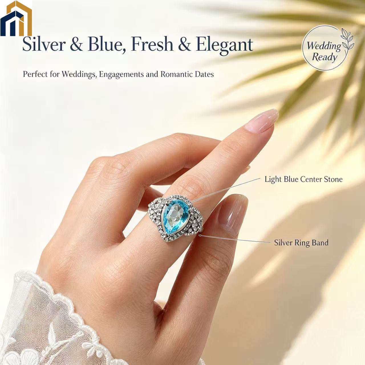 【Special Offer Product】Blue Pear Cut Zircon Ring