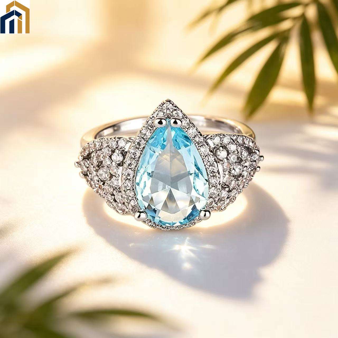 【Special Offer Product】Blue Pear Cut Zircon Ring