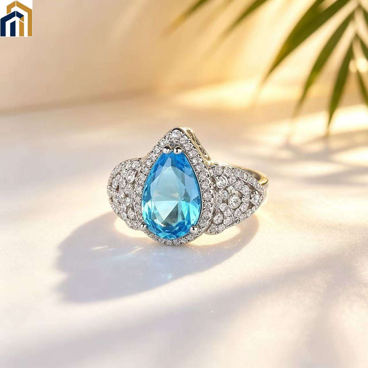 【Special Offer Product】Blue Pear Cut Zircon Ring