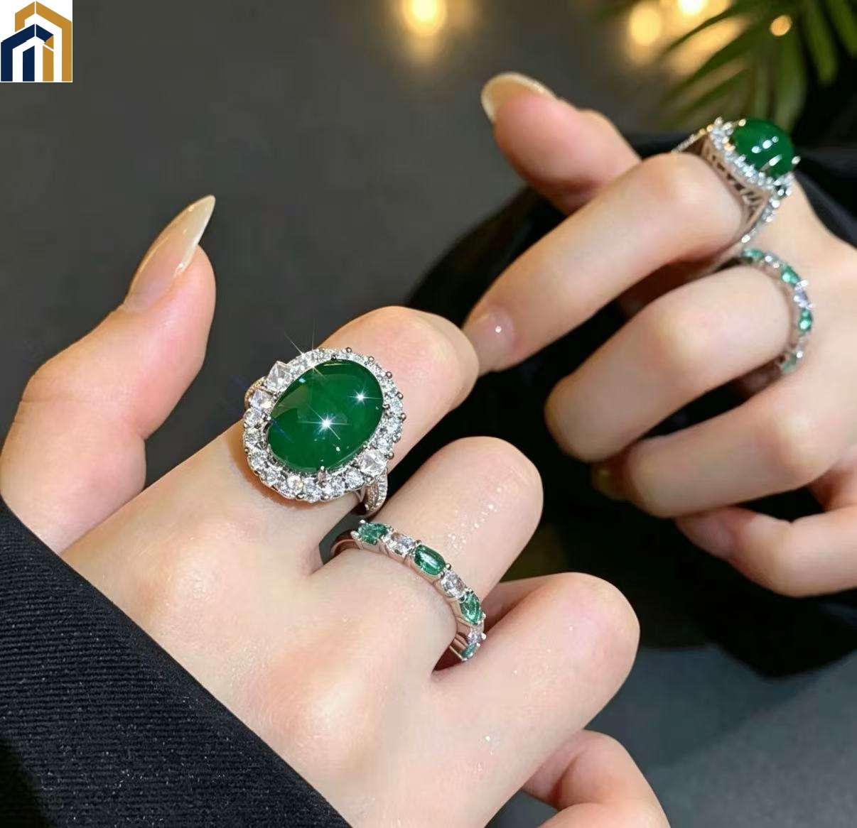 【Special Offer Product】Oval Green Ring