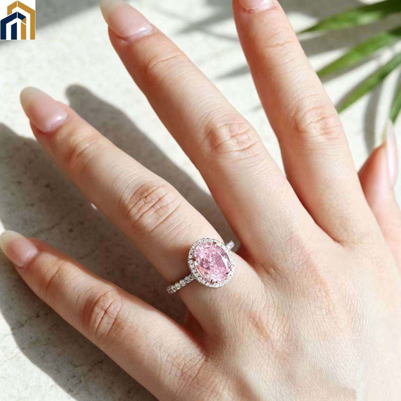 【Special Offer Product】Pink Sweet Oval Halo Ring