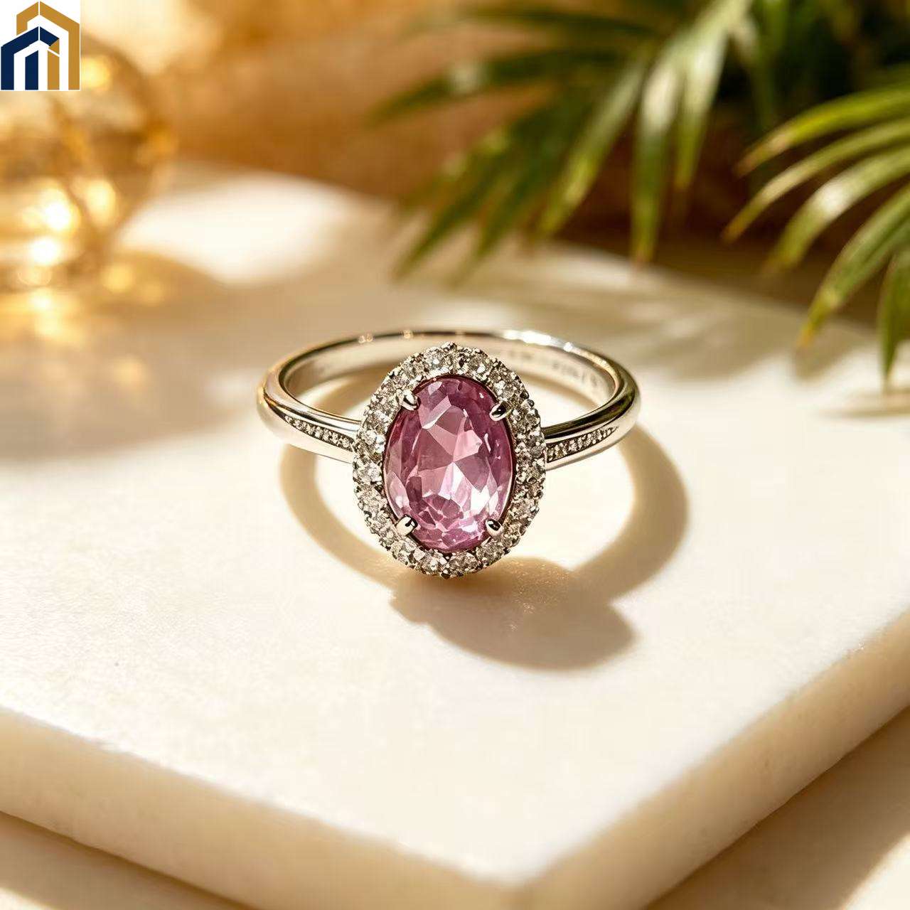 【Special Offer Product】Pink Sweet Oval Halo Ring
