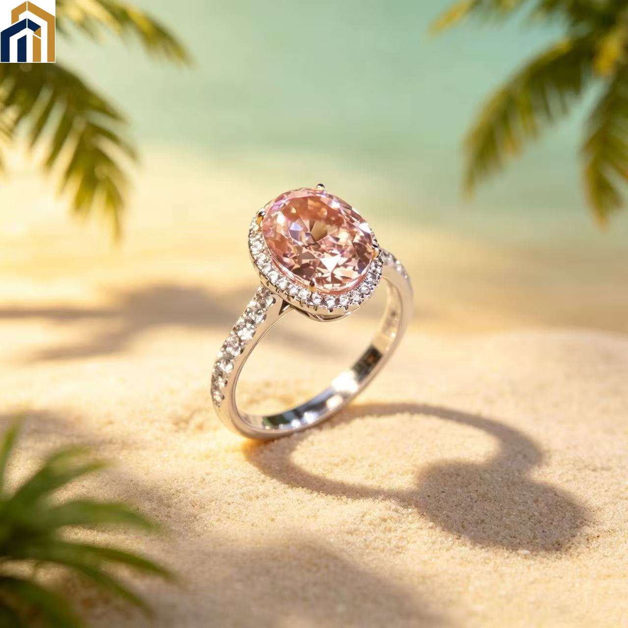 【Special Offer Product】Pink Sweet Oval Halo Ring