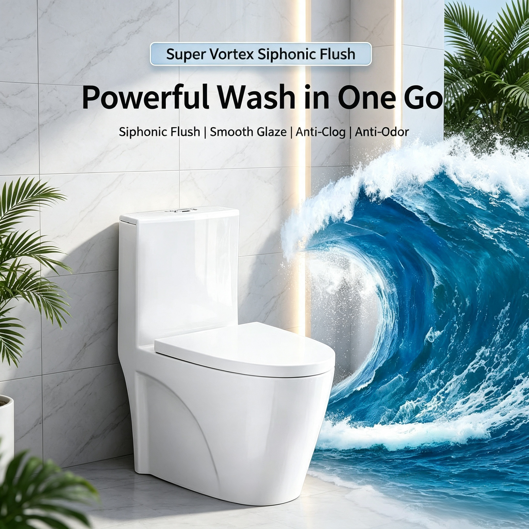 Integrated ceramic toilet
