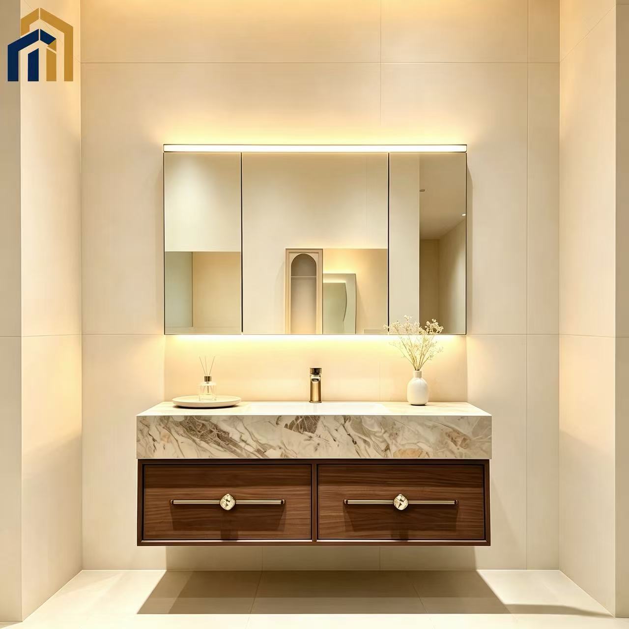 Aluminum honeycomb panel bathroom vanity