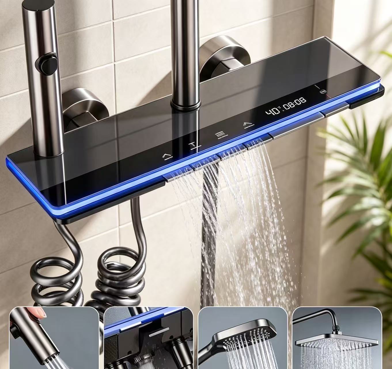 Space Aluminum Digital Shower