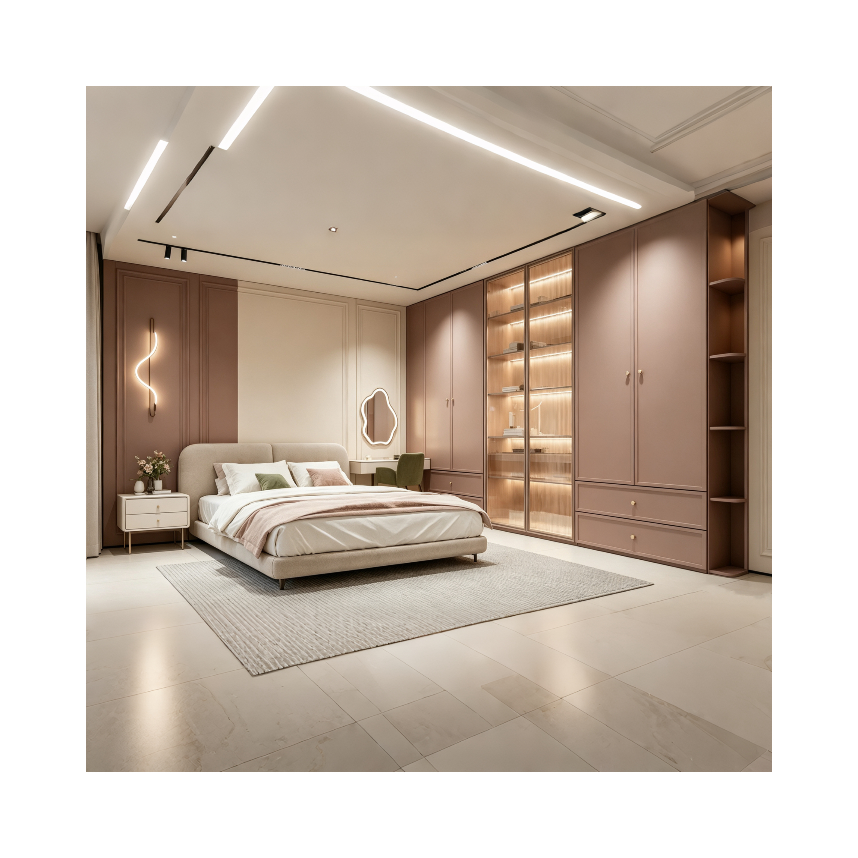 Vision Cream Series Custom Wood Cabinet