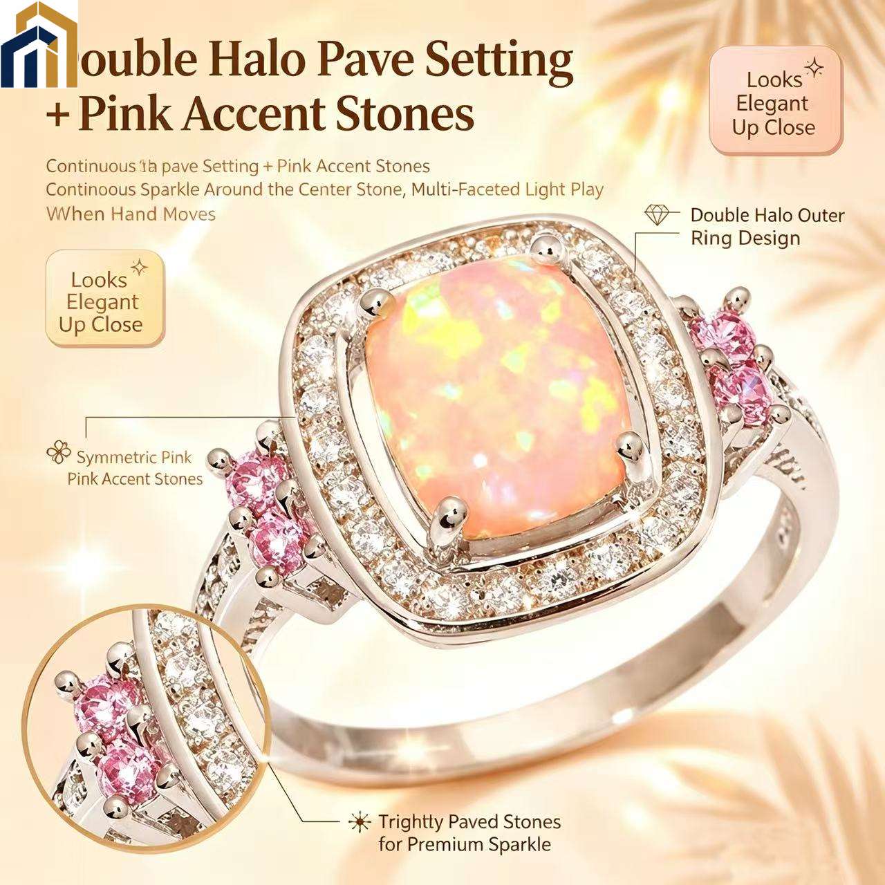 【Special Offer Product】Orange Pink Color-changing Opal Ring