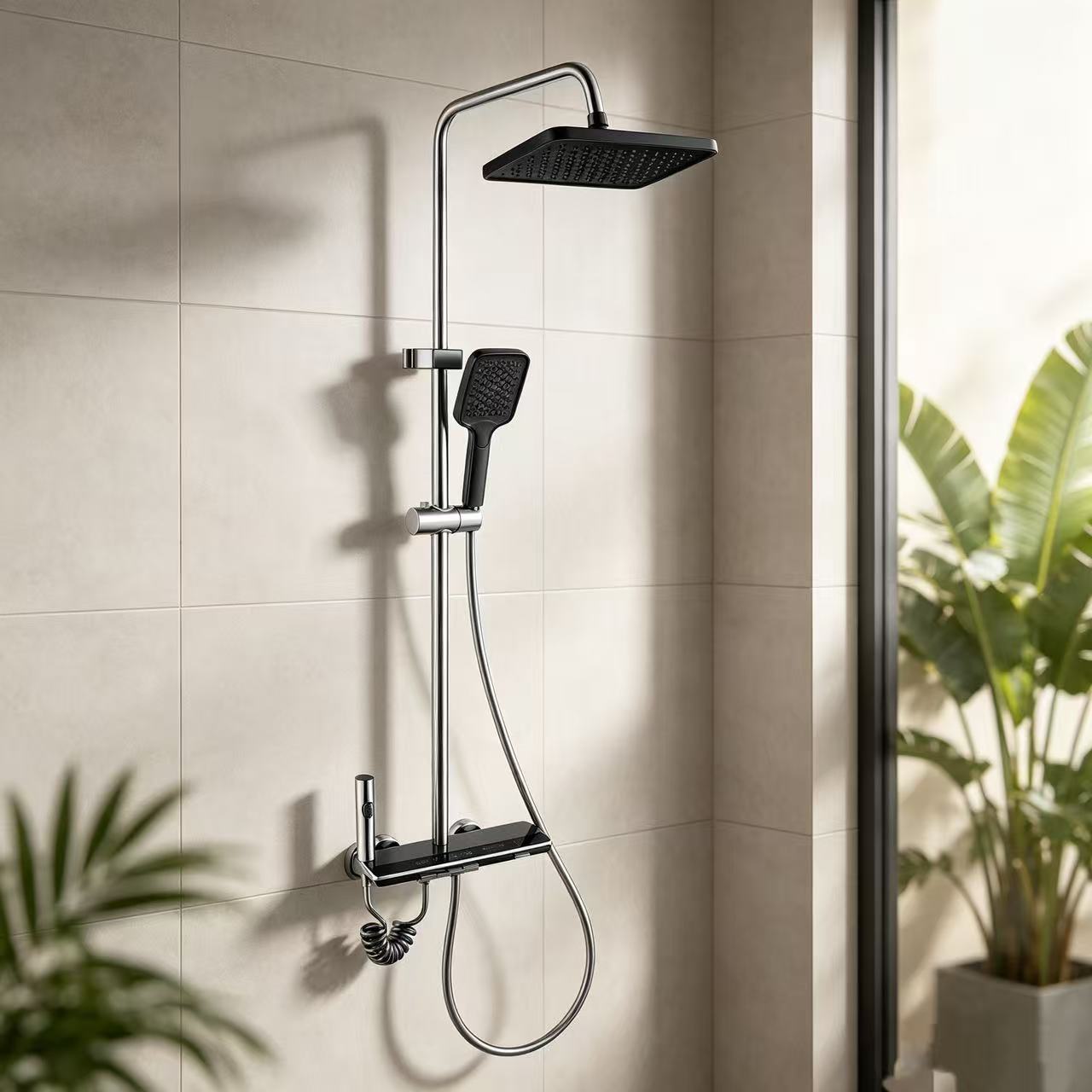 Space Aluminum Digital Shower