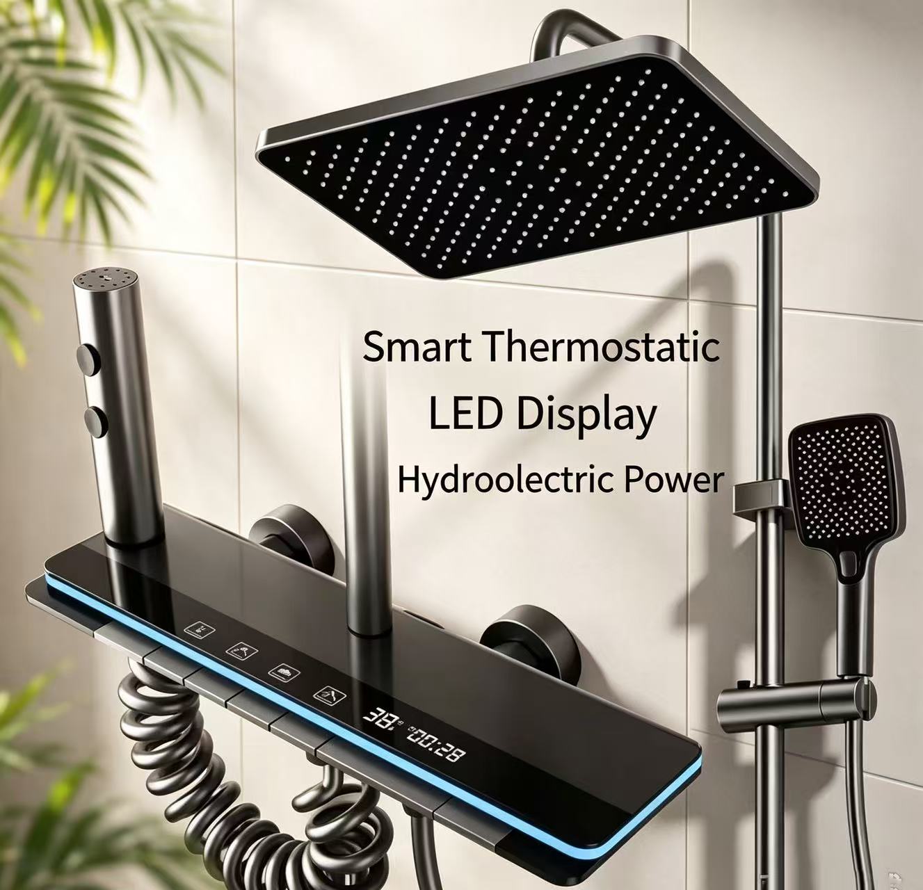 Space Aluminum Digital Shower