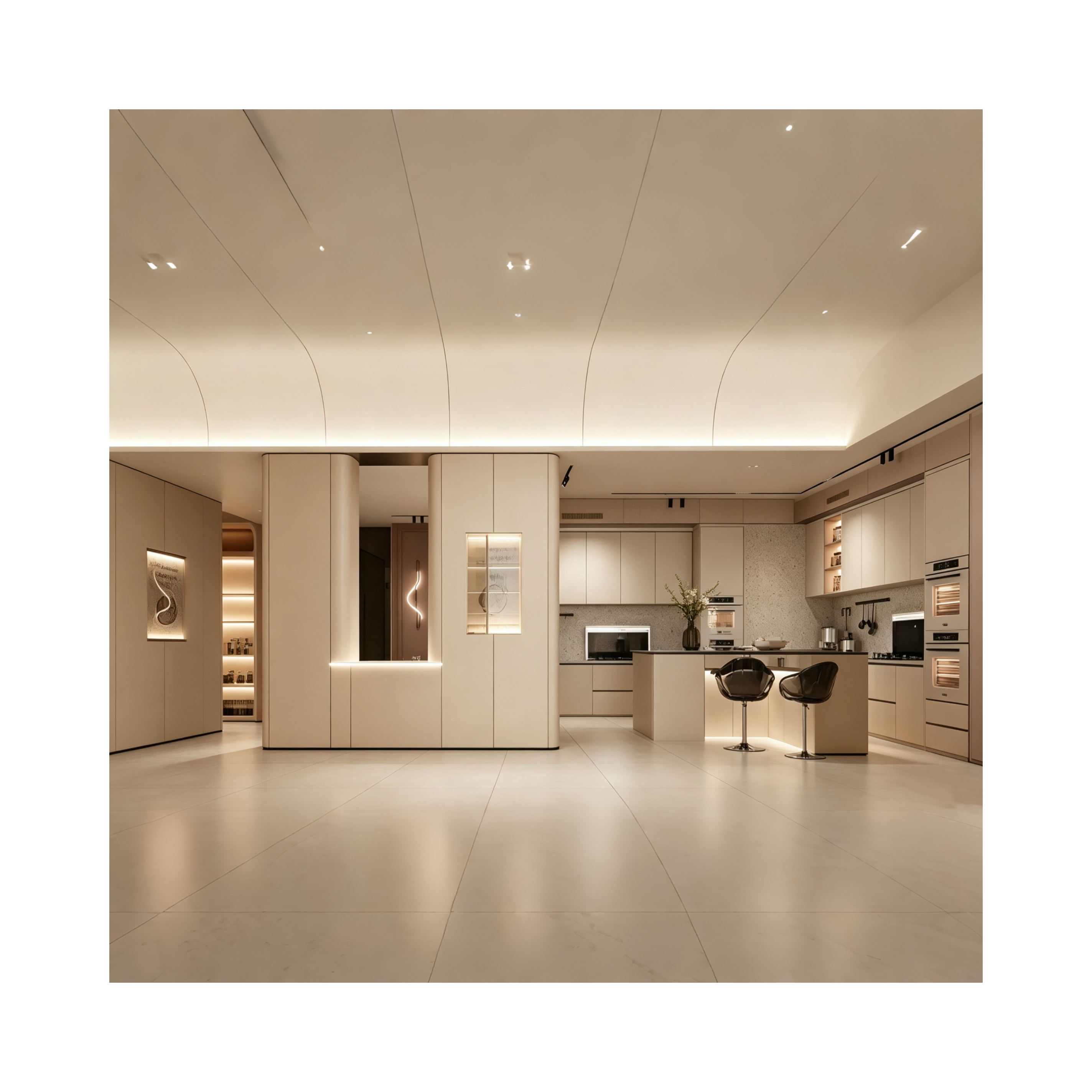 Vision Cream Series Custom Wood Cabinet