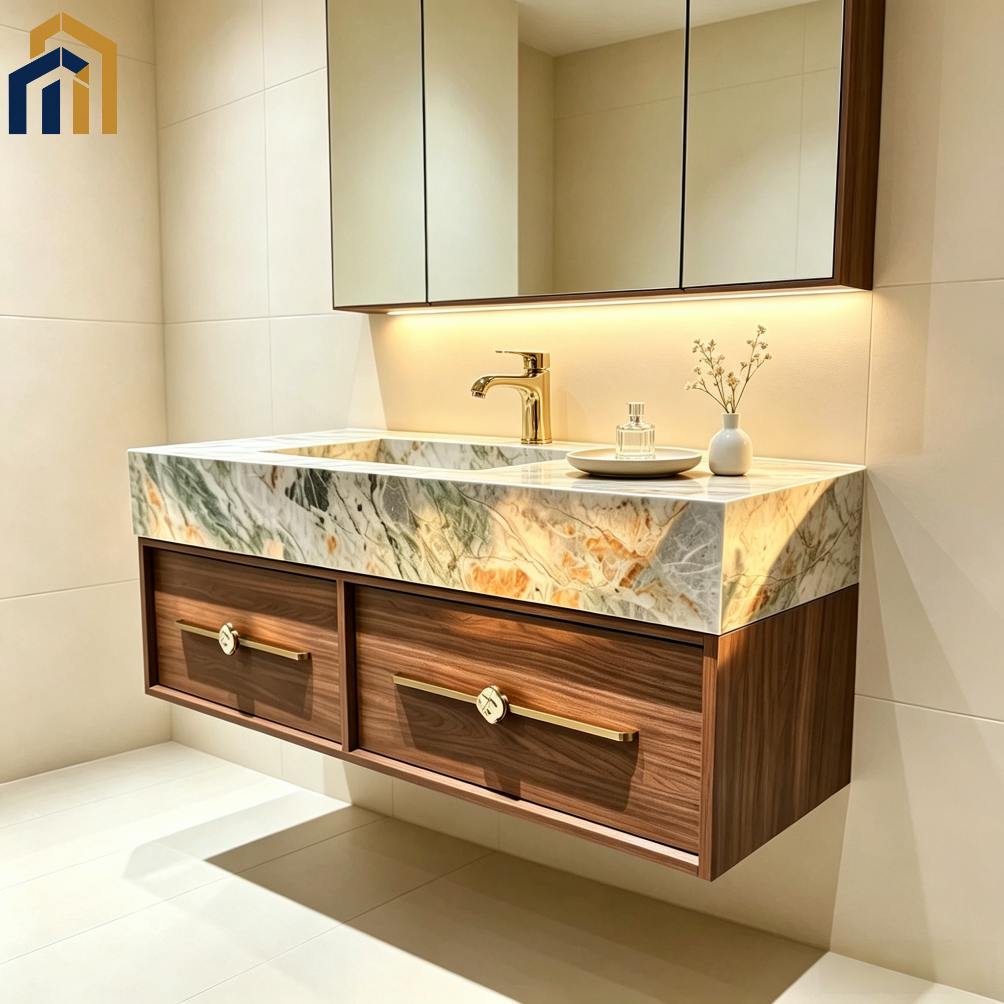Aluminum honeycomb panel bathroom vanity