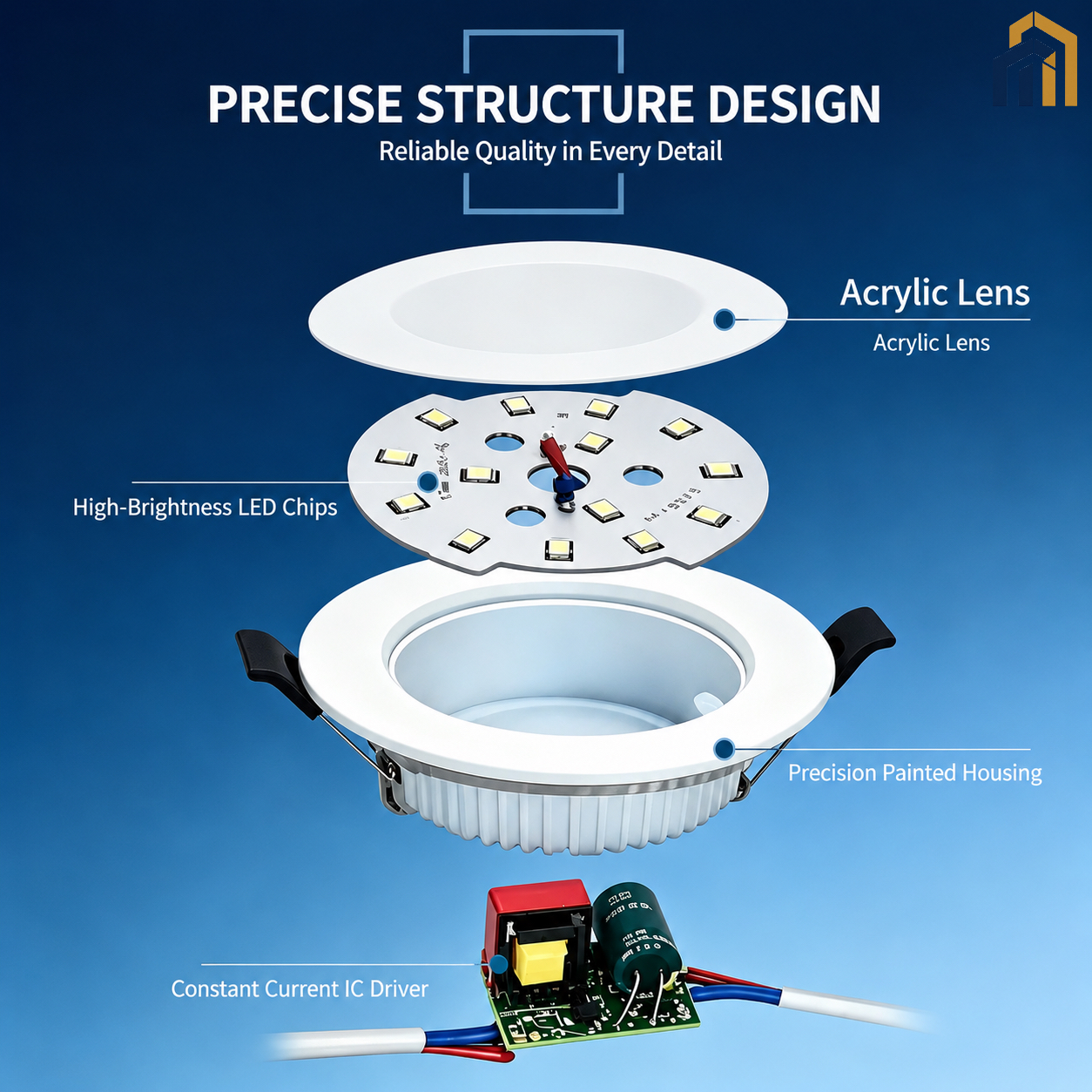 3CCT Recessed LED Downlight 5‑18W High CRI Ceiling Lamp