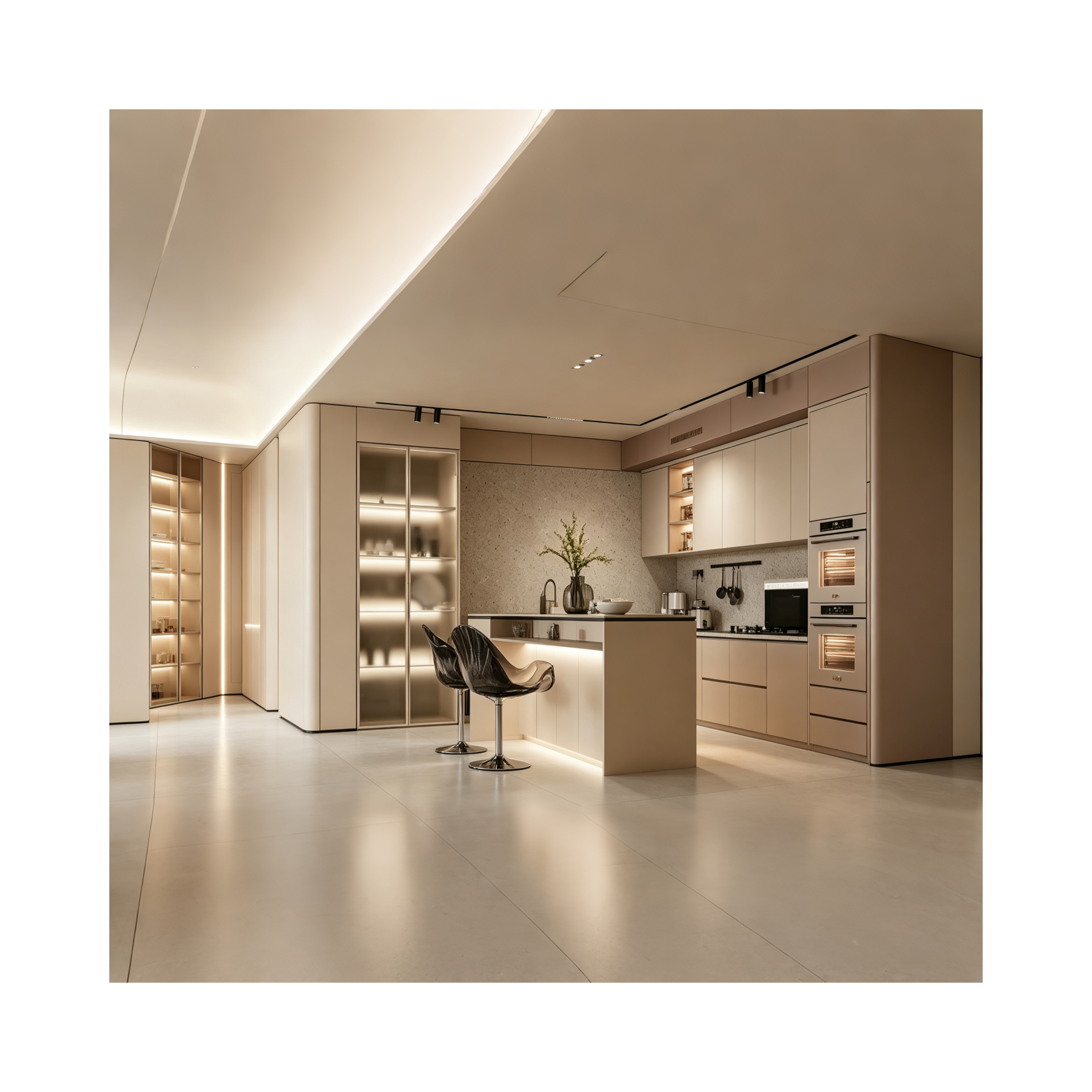 Vision Cream Series Custom Wood Cabinet