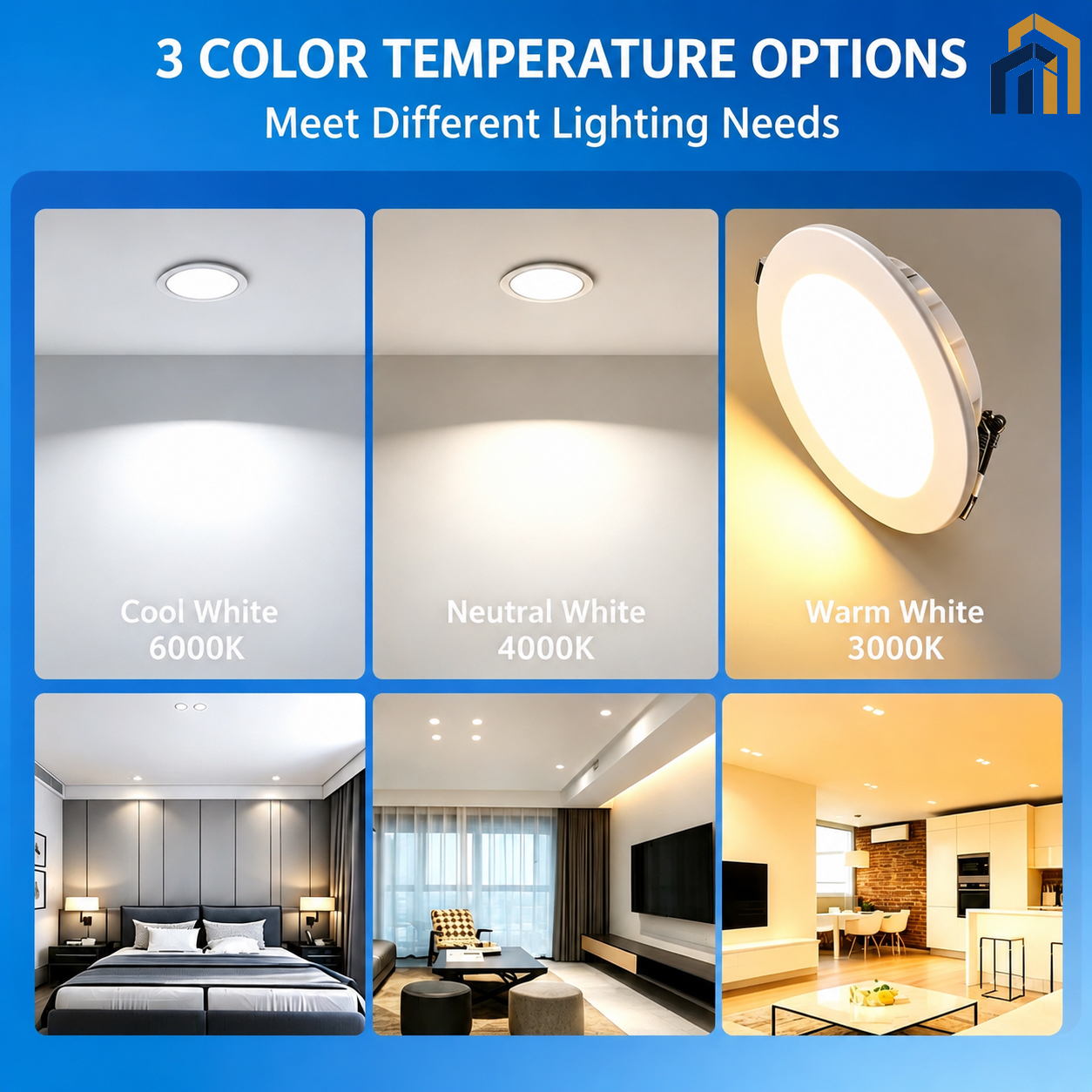 3CCT Recessed LED Downlight 5‑18W High CRI Ceiling Lamp