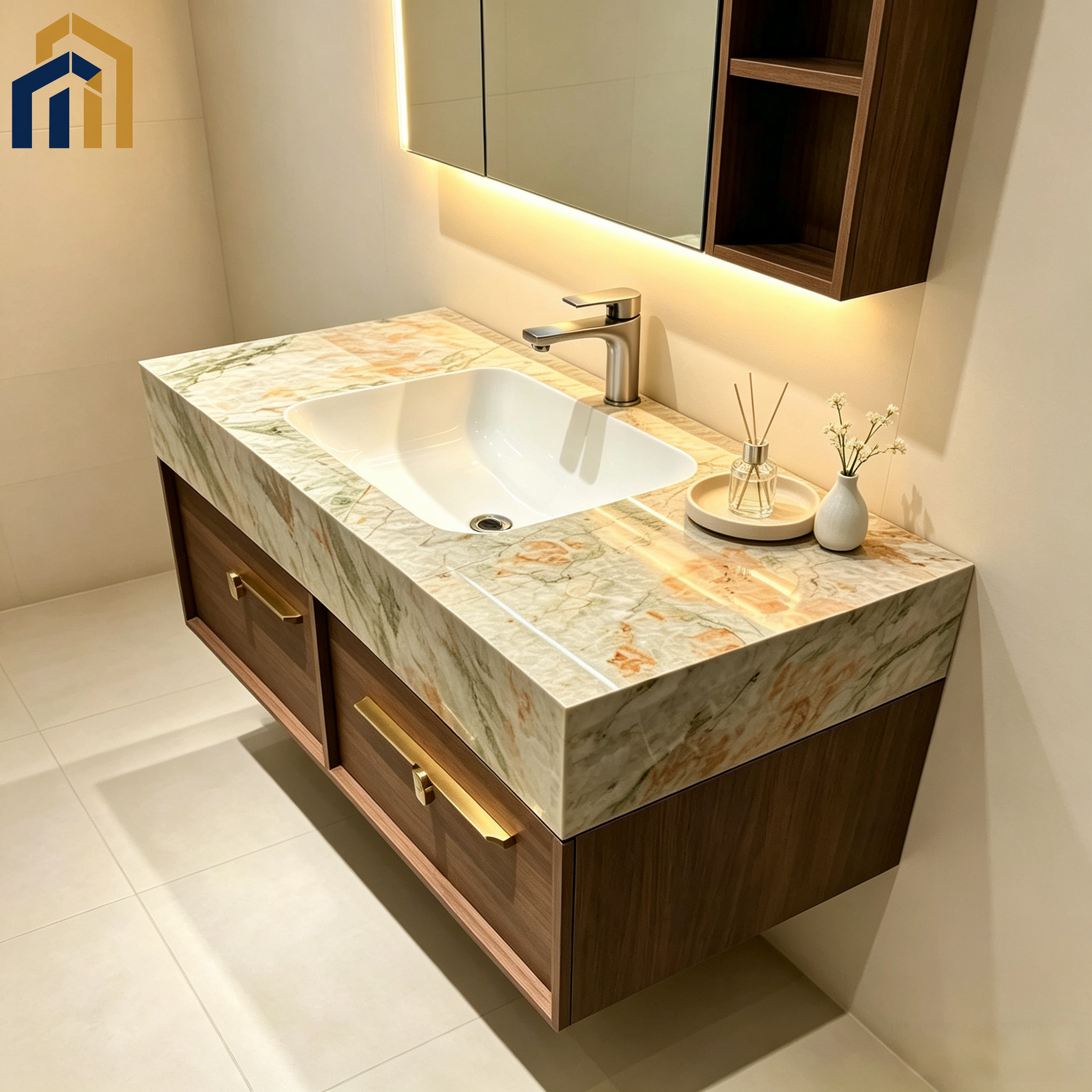 Aluminum honeycomb panel bathroom vanity