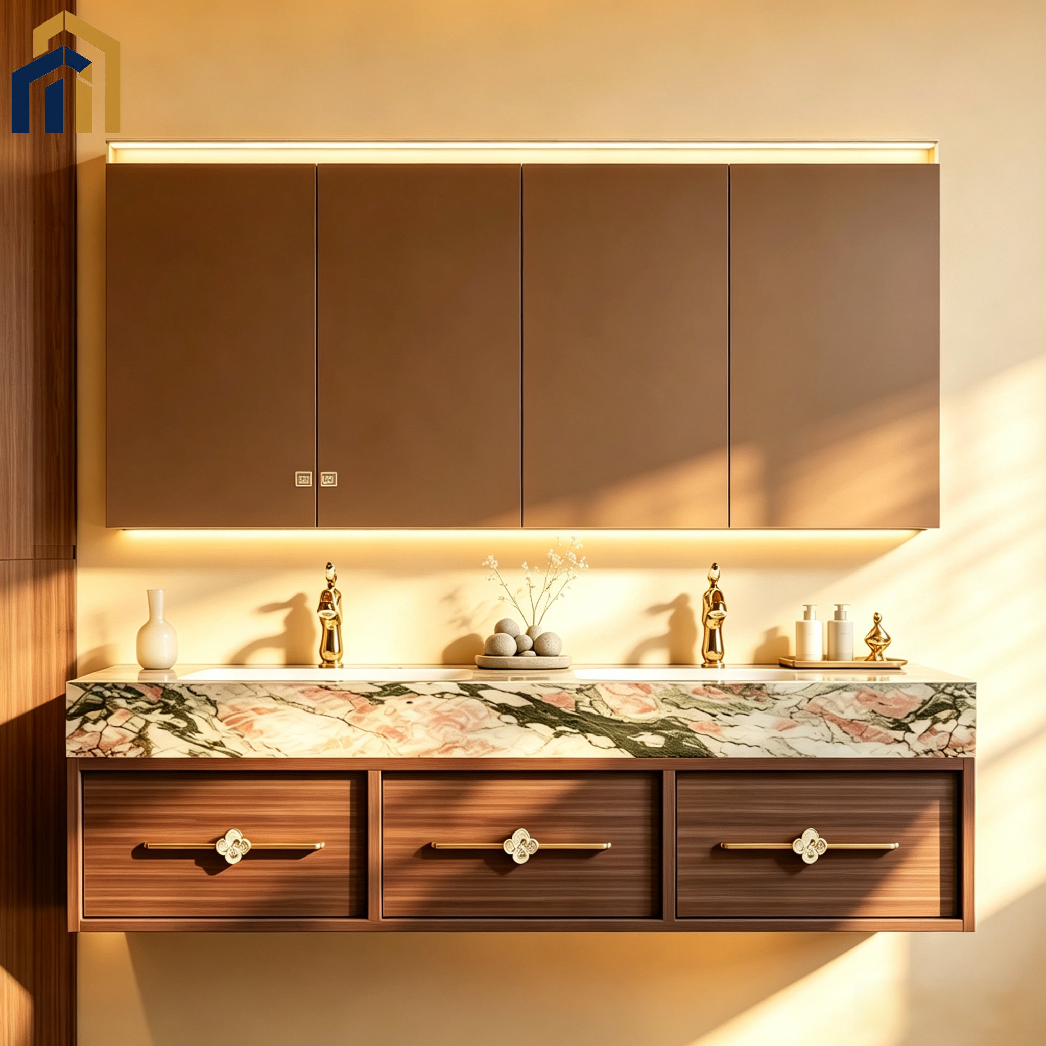 Aluminum honeycomb panel bathroom vanity