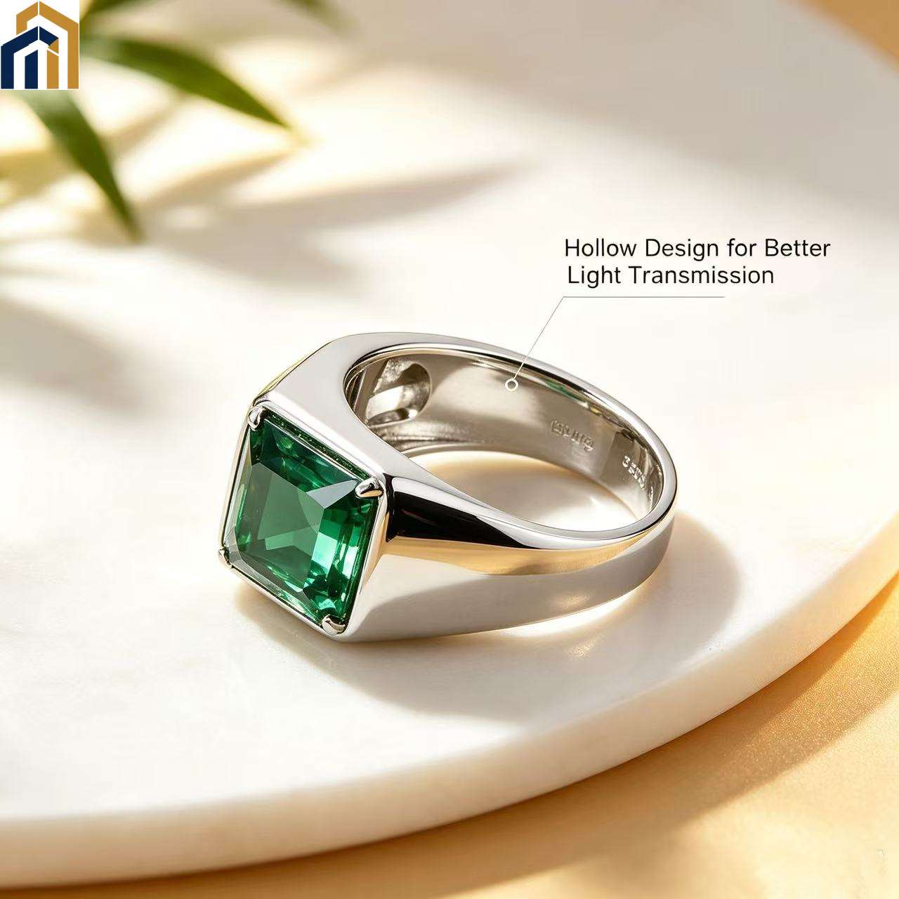 【Special Offer Product】Men's Square Green Zircon Ring
