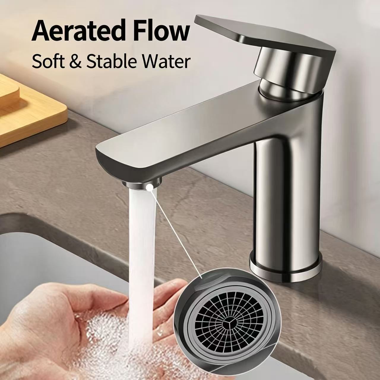 Modern Minimalist Hot & Cold Basin Faucet
