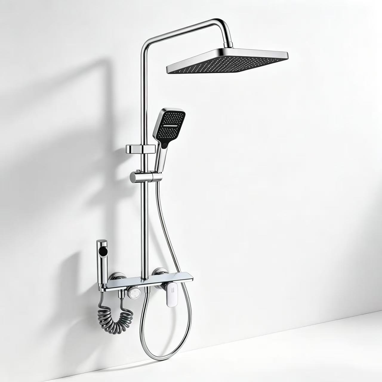 Gun Grey 4-Function Knob Shower System