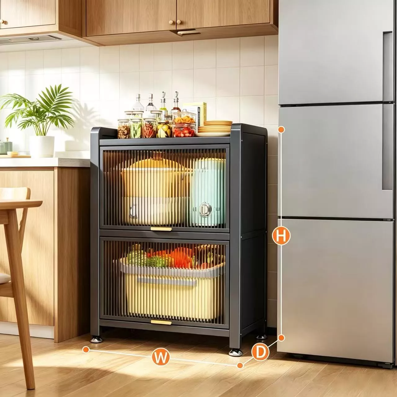 Carbon Steel  Storage Cabinet, Flip-up Door Pantry Cabinet