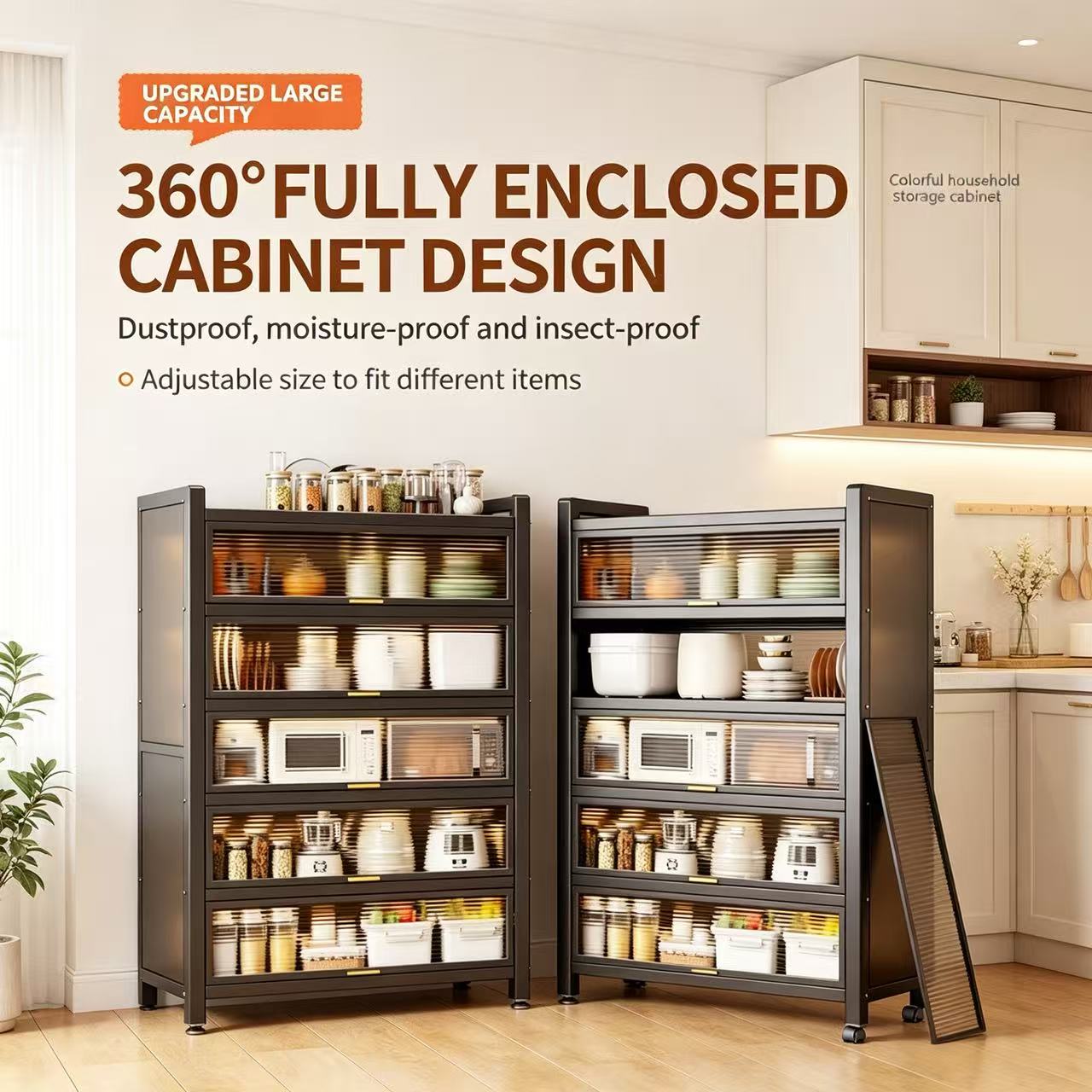 Carbon Steel  Storage Cabinet, Flip-up Door Pantry Cabinet