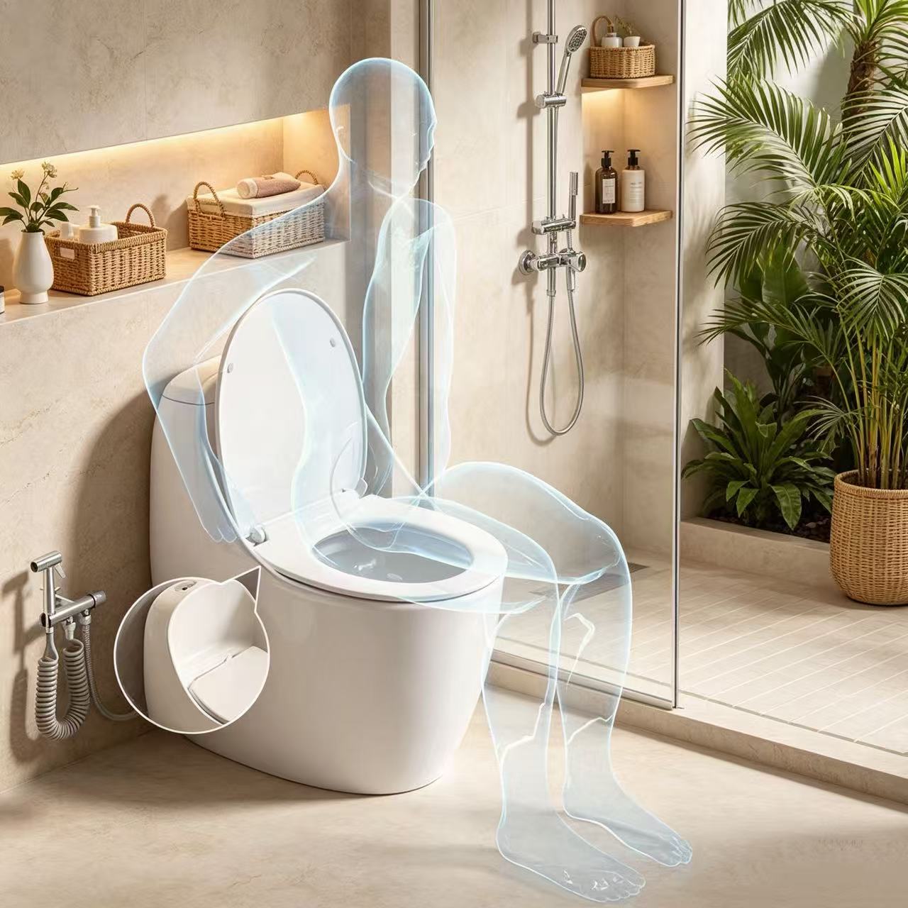 White Egg-Shaped Toilet