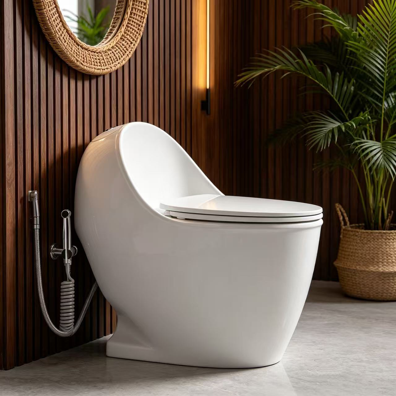 White Egg-Shaped Toilet