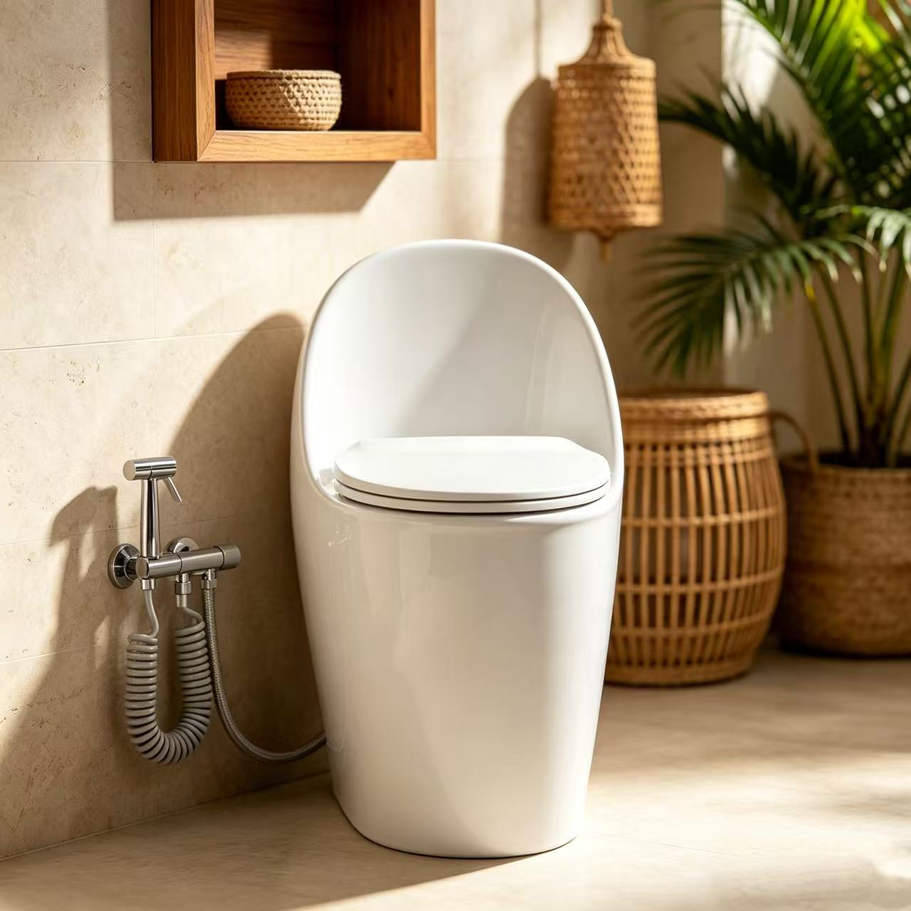 White Egg-Shaped Toilet