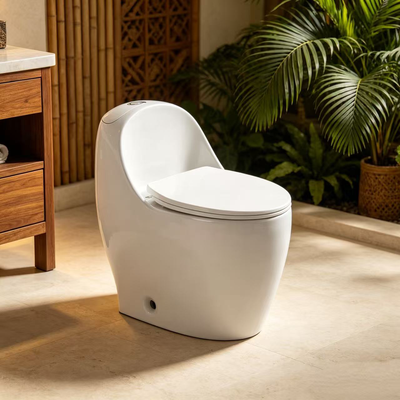 White Egg-Shaped Toilet