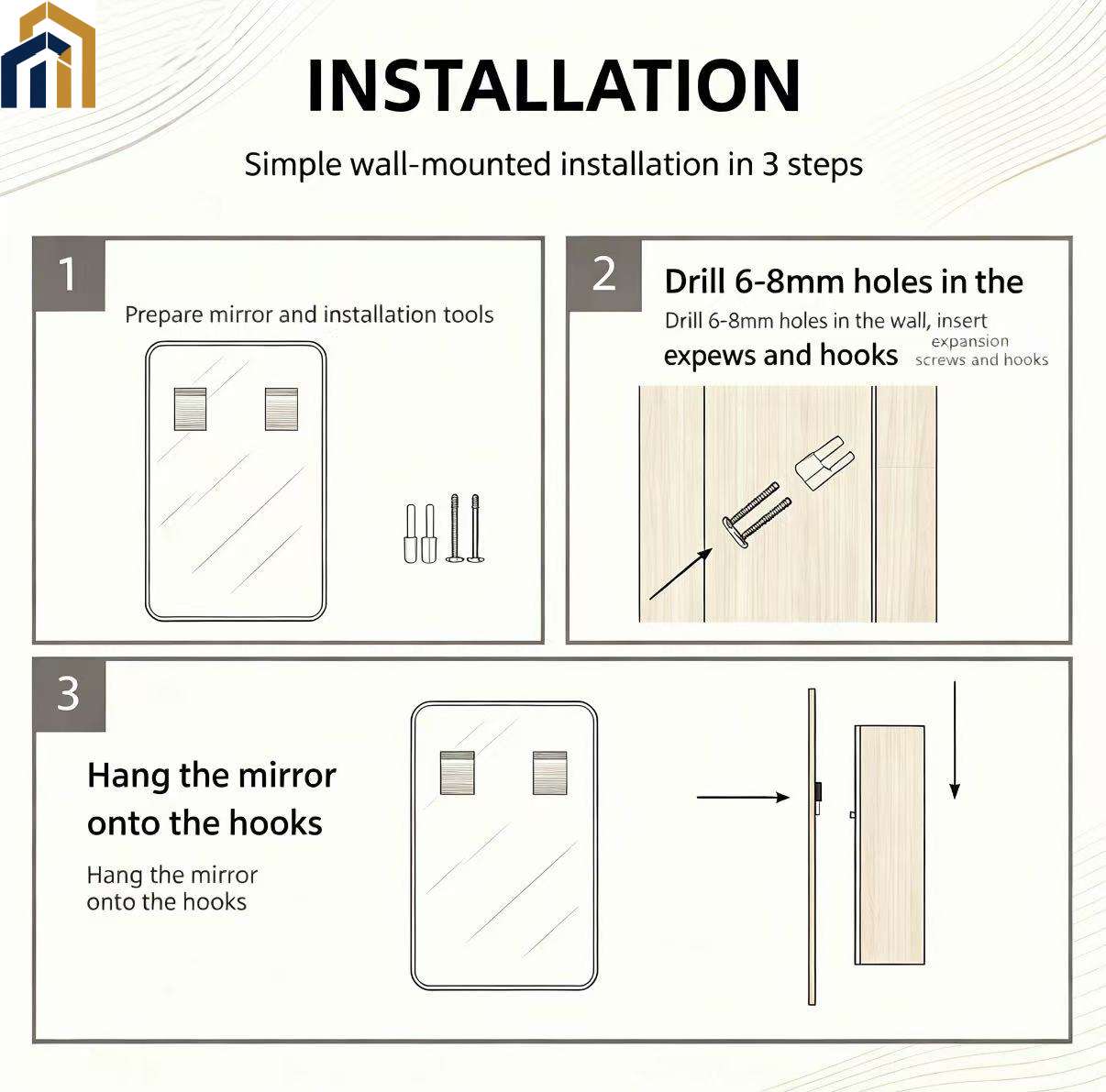 Smart LED anti-fog bathroom mirror