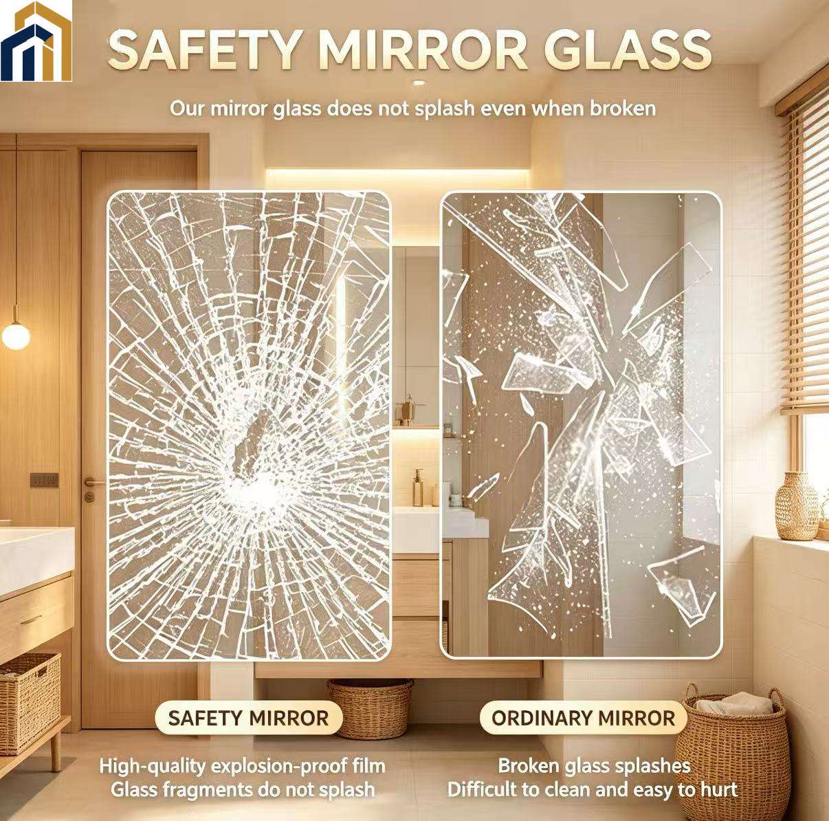 Smart LED anti-fog bathroom mirror