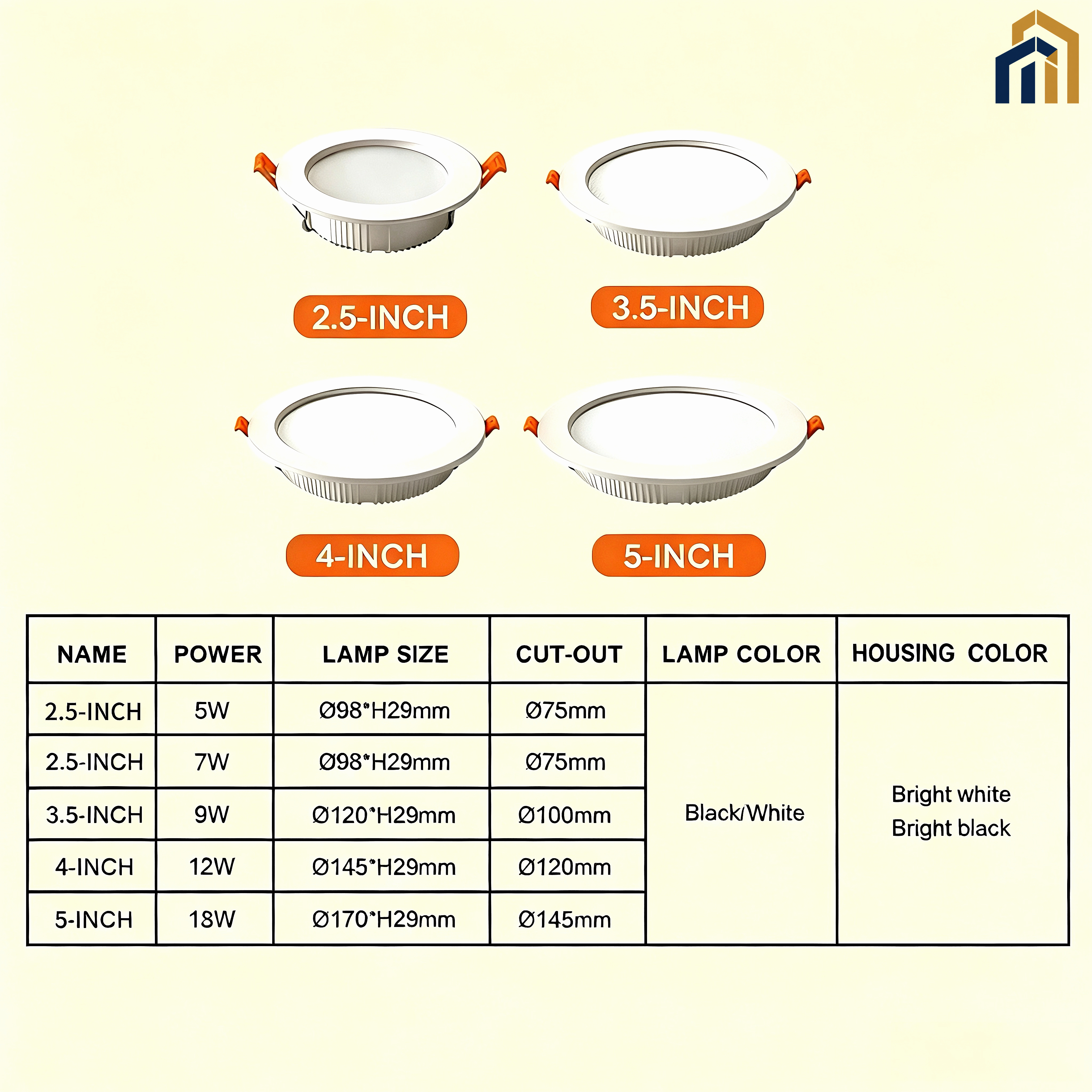 3CCT Recessed LED Downlight 5‑18W High CRI Ceiling Lamp
